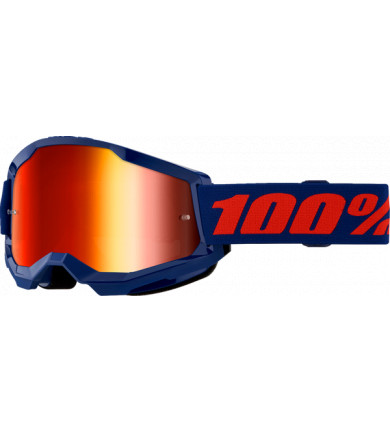 MASCHERA STRATA 2 NAVY MR RD LENTE SPECCHIATA RED 100%