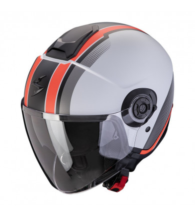 EXO-CITY II VEL GRIGIO-ROSSO OPACO CASCO JET SCORPION