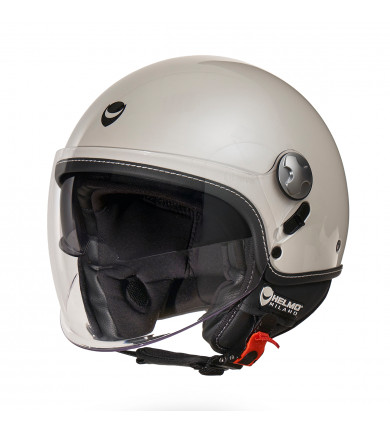 EOS PEARL WHITE CASCO JET CON DOPPIA VISIERA 06 HELMO MILANO