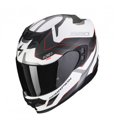 EXO-520 EVO AIR ELAN BIANCO OPACO-ARGENTO-ROSSO CASCO INTEGRALE SCORPION