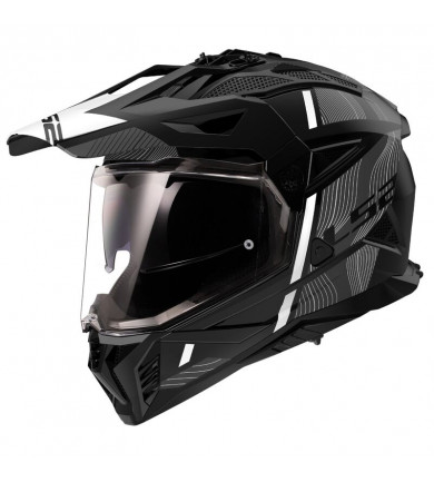 MX702 PIONEER II HILL MATT BLACK WHITE CASCO INTEGRALE LS2