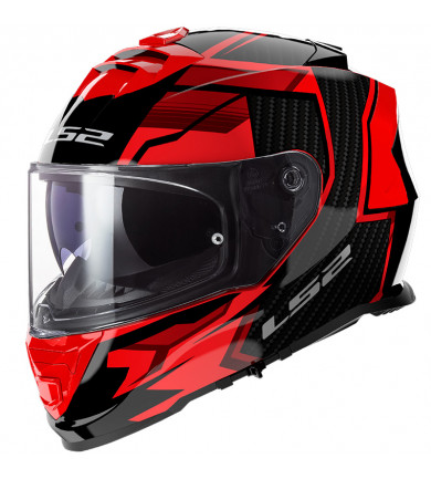 FF800 STORM II TRACKER BLACK RED CASCO INTEGRALE LS2