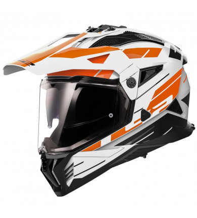 MX702 PIONEER II NAMIB WHITE ORANGE CASCO ADVENTURE LS2