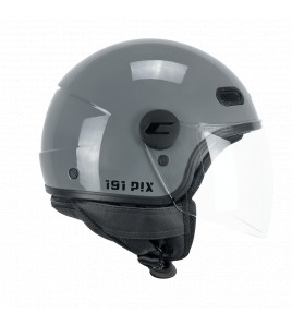 CASCO JET PIX MONO GRIGIO CON VISIERA LUNGA CGM