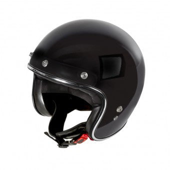 Casco Jet Vintage 3 Bottoni G20x In Fibra Di Vetro Nero Lucido Garibaldi - 1