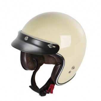 Casco Jet Vintage 3 Bottoni G20x In Fibra Di Vetro Bianco Panna  Garibaldi - 1