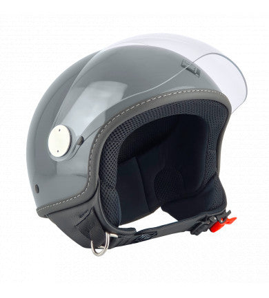 Casco Ls 7.9 Dj06 Demi Jet Grigio Finanza Lucido Nero Max Helmets - 1