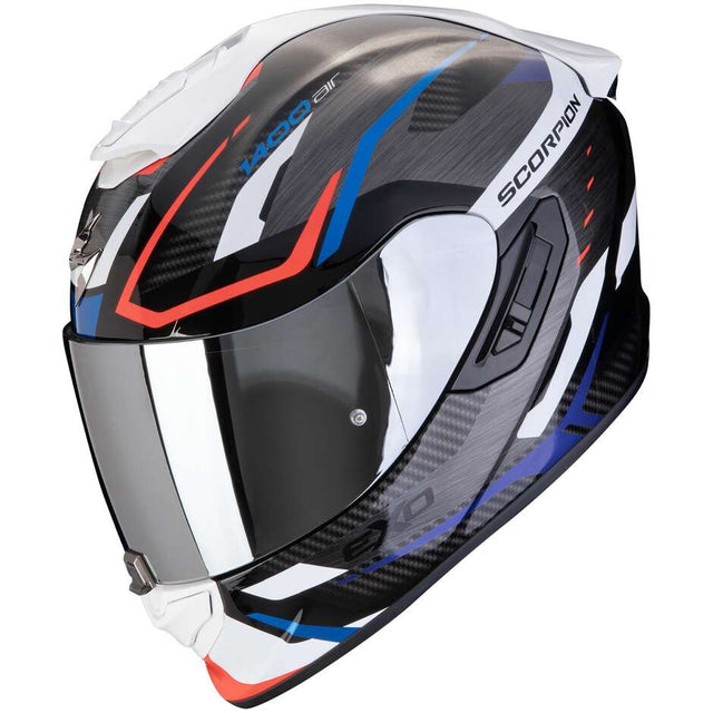 Exo-1400 Evo Ii Air Accord Nero-blu-bianco Casco Integrale con Visierino Scorpion - 1