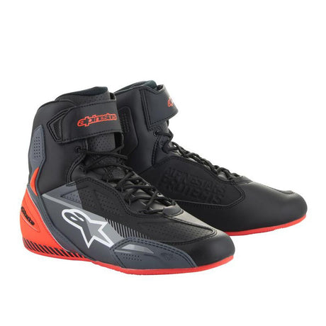 Faster-3 Scarpe In Pelle Drystar Black Grey Fluo Alpinestars - 1