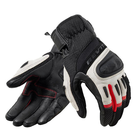 Gloves Dirt 4 In Pelle e Tessuto Traforato Estivi Nero Bianco Rosso  Revit - 1