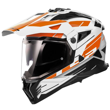 Mx702 Pioneer Ii Namib White Orange Casco Adventure Ls2 - 1