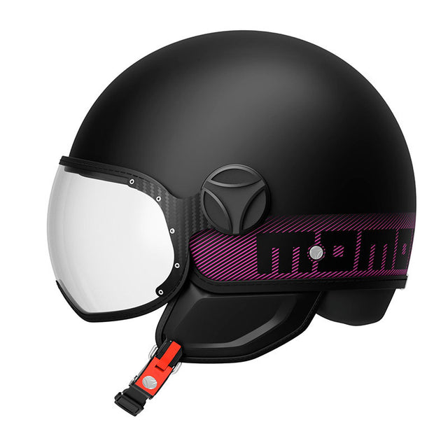 Fgtr Classic Momodesign E2206 Stripes Black/fucsia Casco Jet - 1