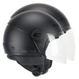 Casco Jet Pix Mono Nero.op Visiera Lunga Cgm - 1