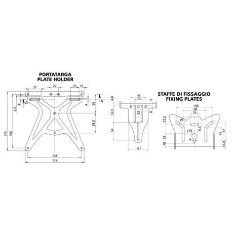 Portatarga Moto "aero-x"  Universale - 2