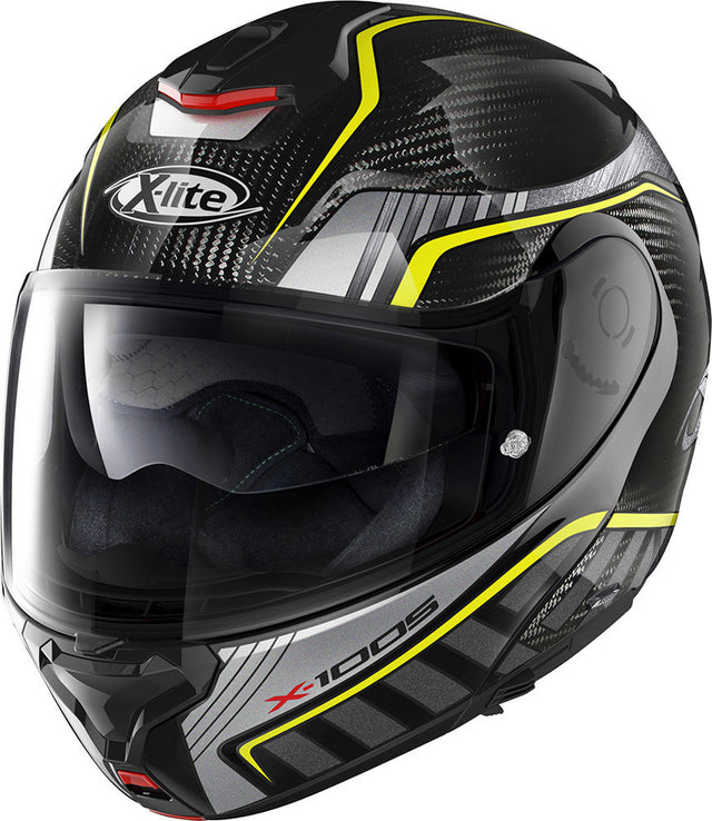 Casco X-1005 Ultra Carbon Cheyenne X-lite - Casco Modulare Giallo e Cromo - 1