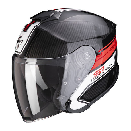 Casco Exo-s1 Cross-ville Scorpion - Casco Jet In Fibra Nero/rosso - 1