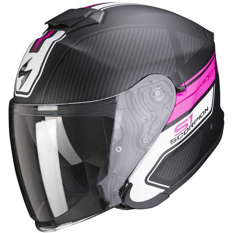 Casco Exo-s1 Cross-ville Scorpion - Casco Jet In Fibra Nero Opaco/rosa - 1