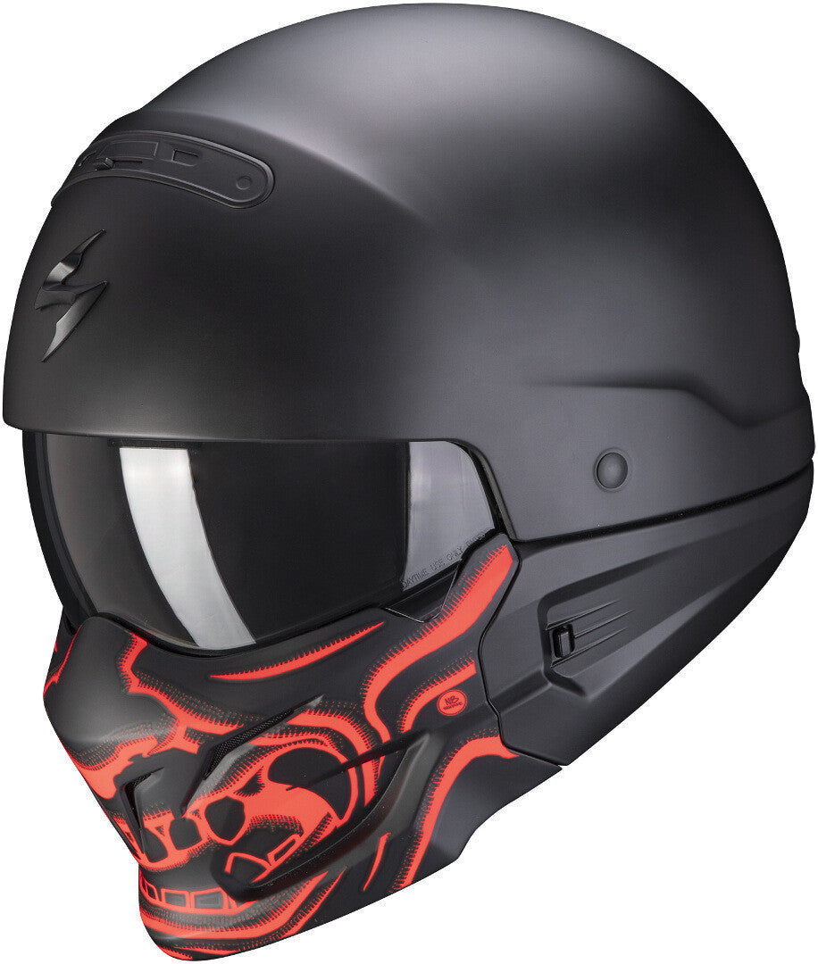 Casco Exo-combat Evo Samurai Scorpion - Casco Modulabile Nero Opaco/rosso - 1