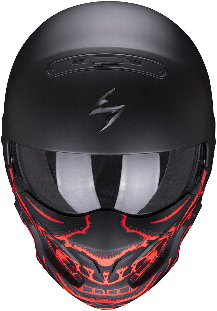 Casco Exo-combat Evo Samurai Scorpion - Casco Modulabile Nero Opaco/rosso - 2