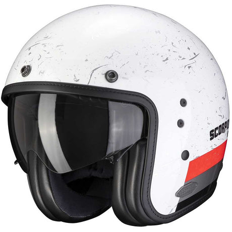 Casco Belfast Shift Scorpion - Casco Jet Bianco/rosso Neon - 1