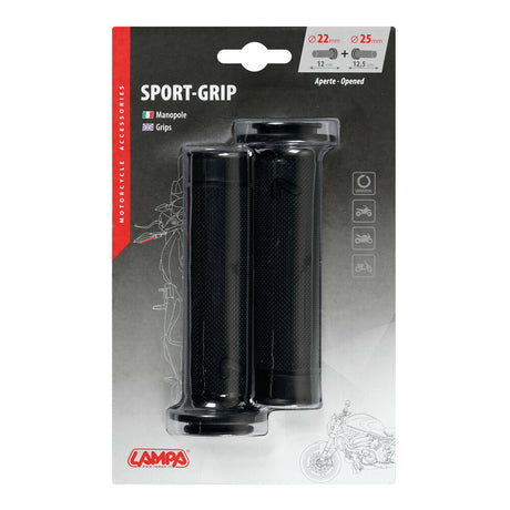 Manopole Sport Grip Logo Grigio Lampa - Manopole Nero - 2