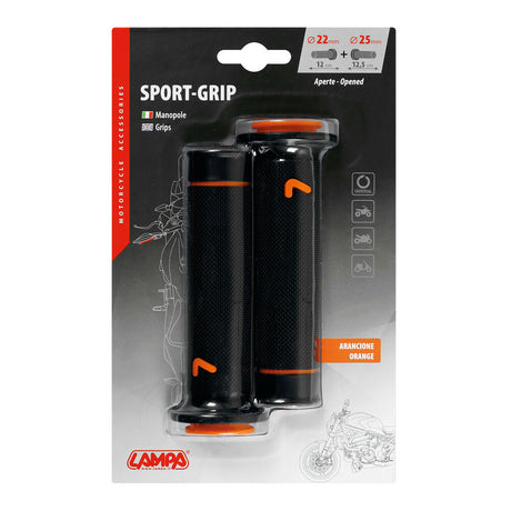 Manopole Sport Grip Nero Lampa - Manopole Logo Arancione - 2