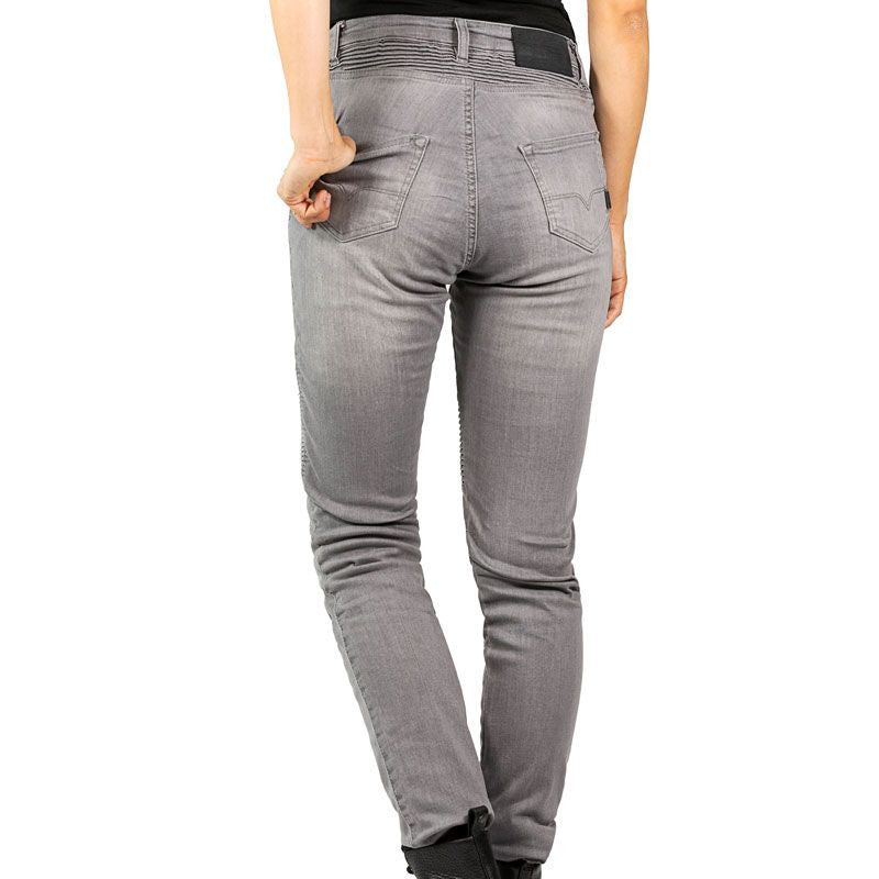 Pantaloni Donna Betty Biker John Doe - Pantaloni Light Grey con Protezioni - 2