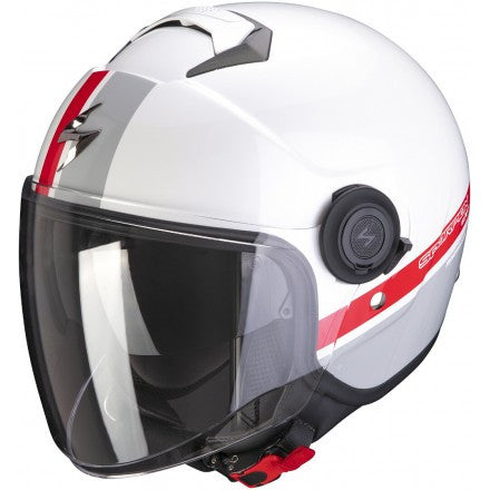 Casco Exo-city Strada Scorpion - Casco Jet Bianco/argento/rosso - 1