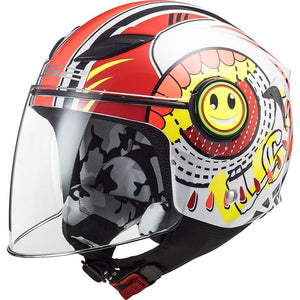 Casco Bambino Of602 Funny - Casco Jet Sluch Red White - 1