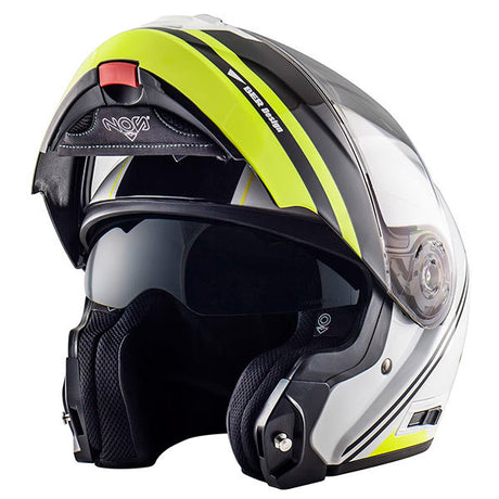 Ns-8 Dynamic Bianco Giallo Fluo Casco Modulare Nos - 1