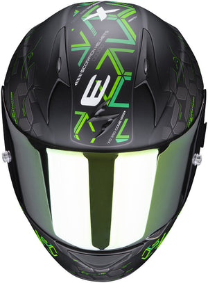 Exo-390 Cube Nero Opaco Verde Casco Integrale Scorpion - 3