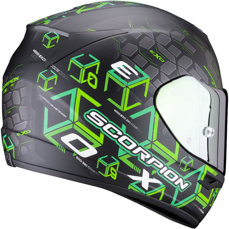 Exo-390 Cube Nero Opaco Verde Casco Integrale Scorpion - 2