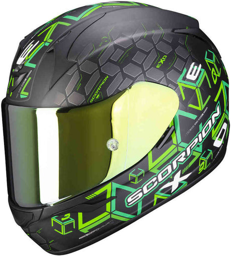 Exo-390 Cube Nero Opaco Verde Casco Integrale Scorpion - 1