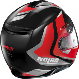 N100-5 Hilltop Nero Grigio Rosso Casco Modulare Nolan - 4