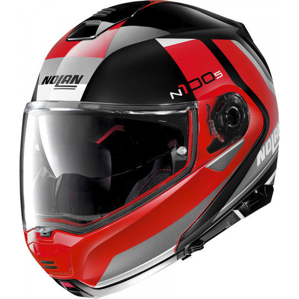 N100-5 Hilltop Nero Grigio Rosso Casco Modulare Nolan - 2