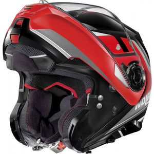 N100-5 Hilltop Nero Grigio Rosso Casco Modulare Nolan - 3