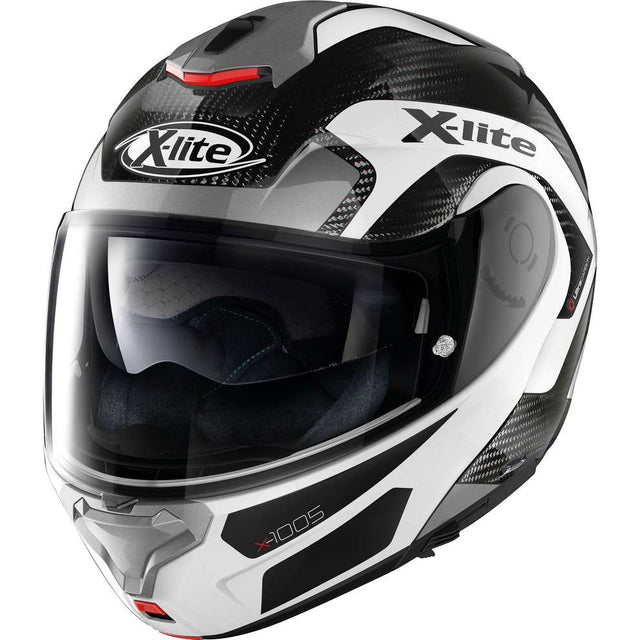 X-1005 Ultra Carbon Fiery Bianco Argento Casco Modulare X-lite - 1