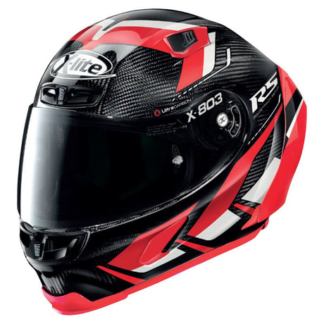 X-803 Rs Ultra Carbon Motormaster Carbonio Rosso Bianco Casco Racing X-lite - 1