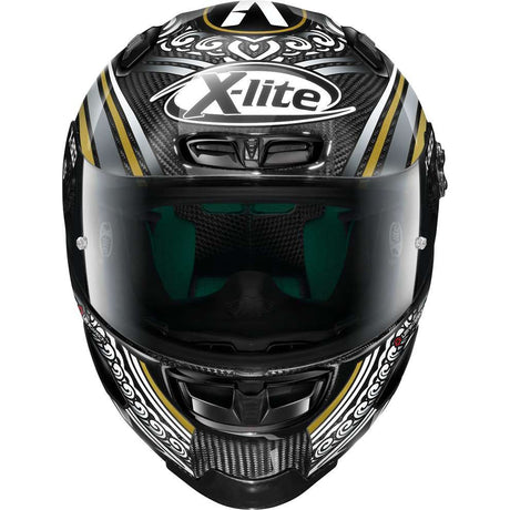 X-803 Rs U.c. Replica Canet Carbonio Bianco Oro Casco Racing X-lite - 2