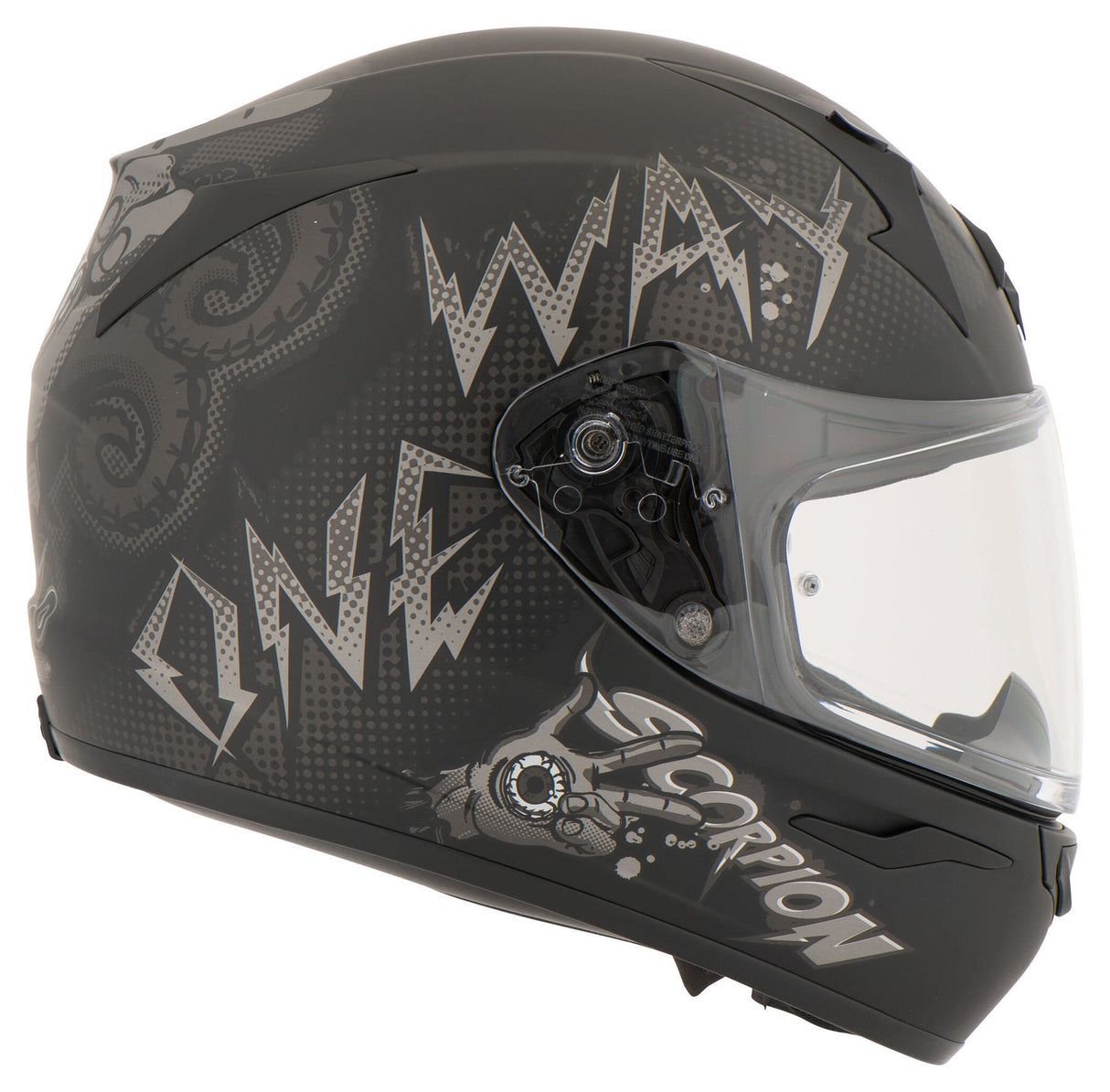 Exo-390 Ighost Nero Opaco Argento Casco Integrale Scorpion - 5