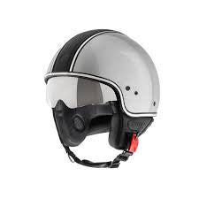 Puro Stile Limited Silver Glitter e Pelle Casco Jet Helmo Milano - 1