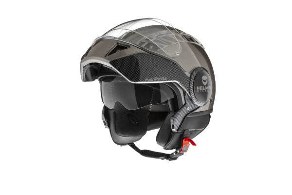 Fuorirotta Metallic Grey Casco Jet Helmo Milano - 2