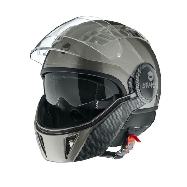 Fuorirotta Metallic Grey Casco Jet Helmo Milano - 1