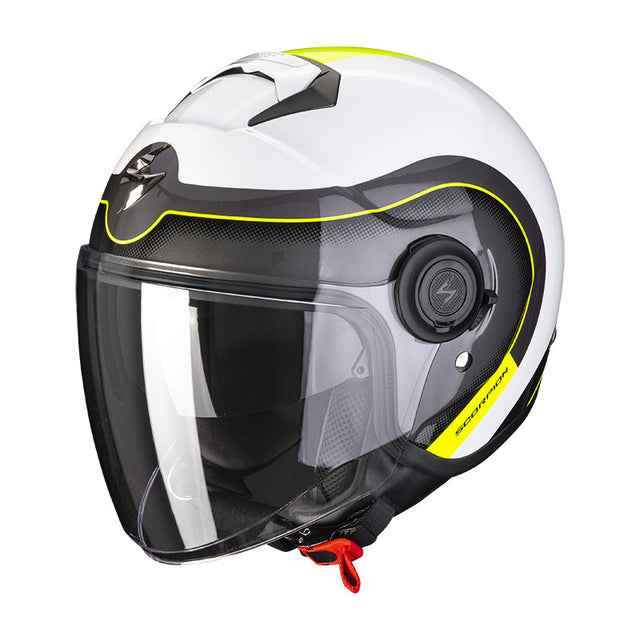 Exo-city Roll Bianco Perla Giallo Fluo Casco Jet Scorpion - 1