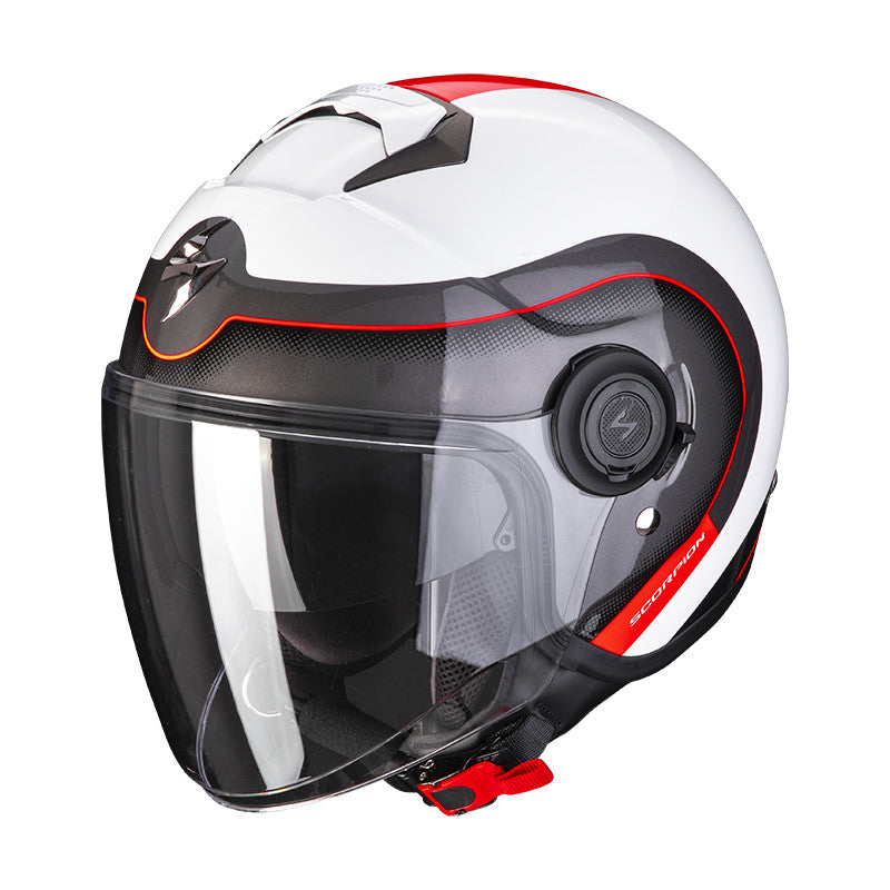 Exo-city Roll Bianco Perla Rosso Casco Jet Scorpion - 1