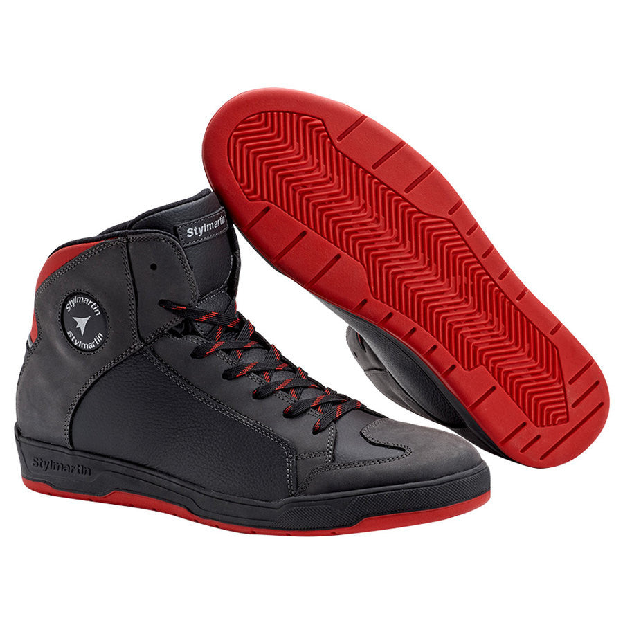 Double Wp Black-red Scarpa Sneaker In Pelle Impermeabile Stylmartin - 2