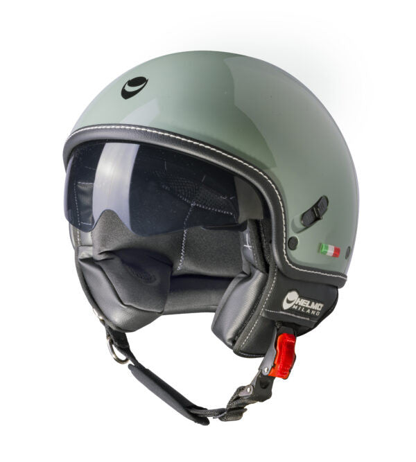 Puro Slider Verde Casco Dmi-jet con Visierino Helmo Milano - 1