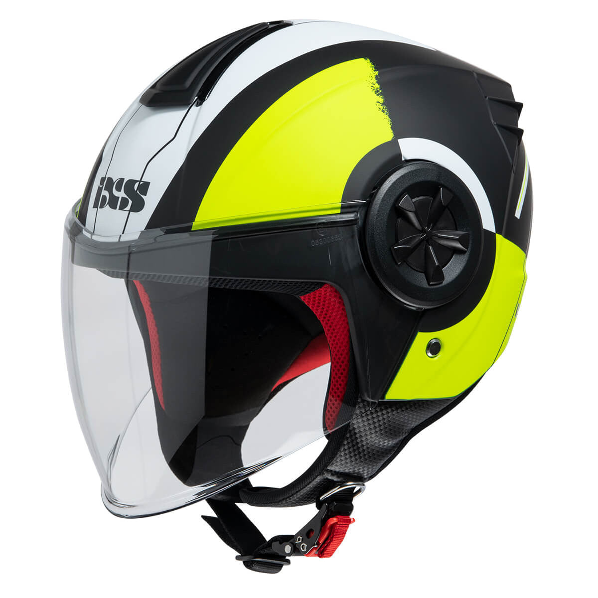 851 2.0 Nero Opaco Giallo Fluo Casco Jet Ixs - 1