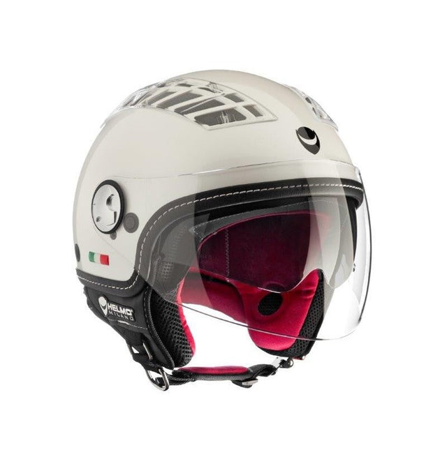 Turbine Bianco Casco Jet Traforato Estivo con Cover Helmo Milano - 1