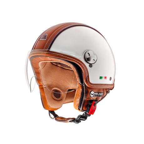 Pelledura Pearl White Casco Jet Helmo - 1